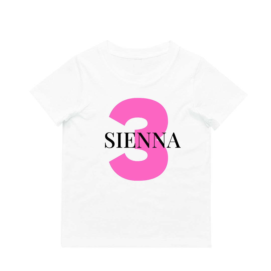 MLW By Design - Personalised Birthday Tee | Blue or Pink