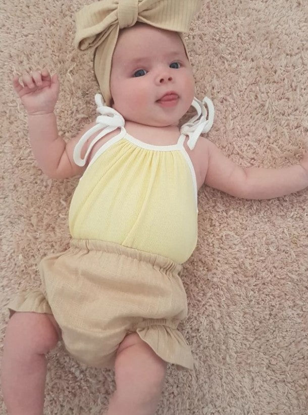 MLW By Design - Candy Ribbed Romper | Baby Yellow