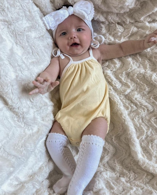 MLW By Design - Candy Ribbed Romper | Baby Yellow
