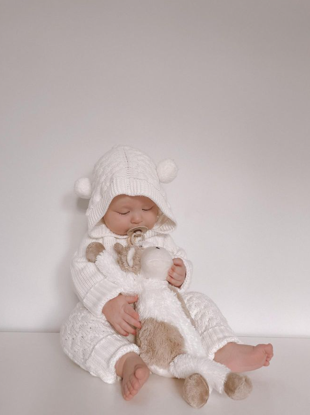 Bear Knit Onesie | Ivory