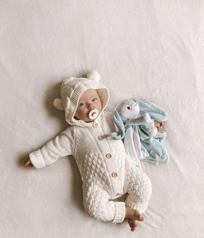 Bear Knit Onesie | Ivory