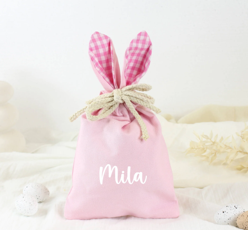 Meridian Etch - Personalised Bunny Ears Easter Bag | Pink