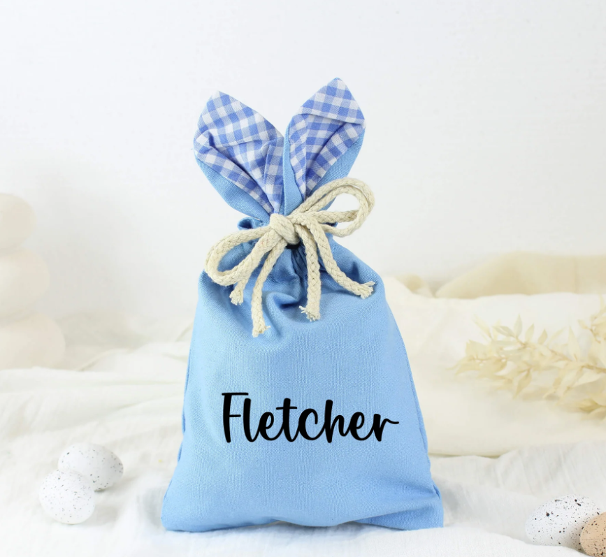 Meridian Etch - Personalised Bunny Ears Easter Bag | Blue