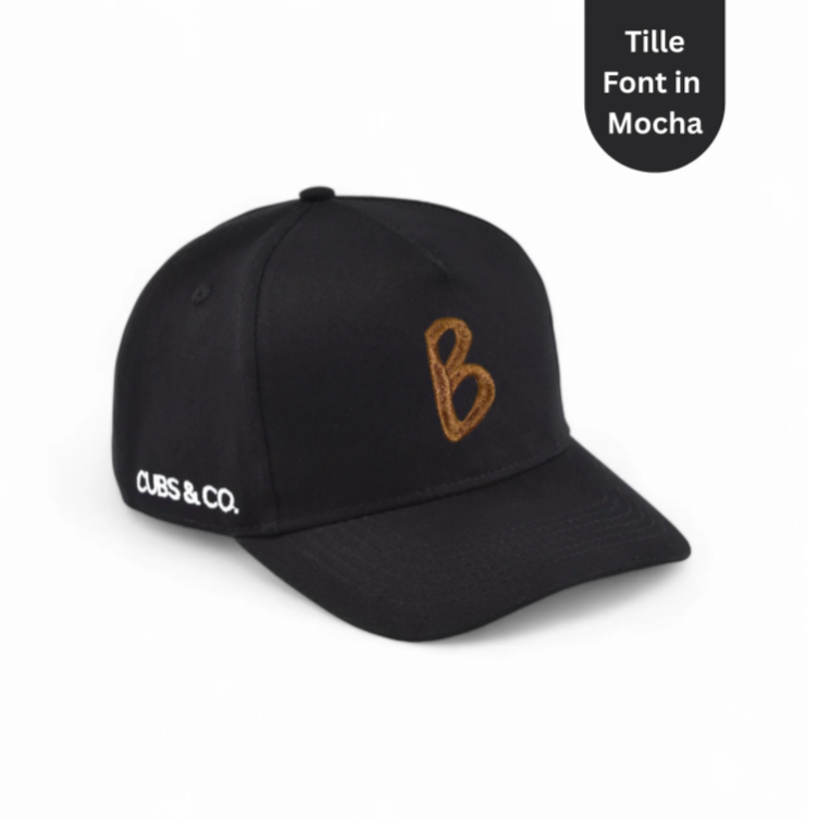 Cubs & Co - PERSONALISED INITIAL TILLIE FONT HAT | Various Colours