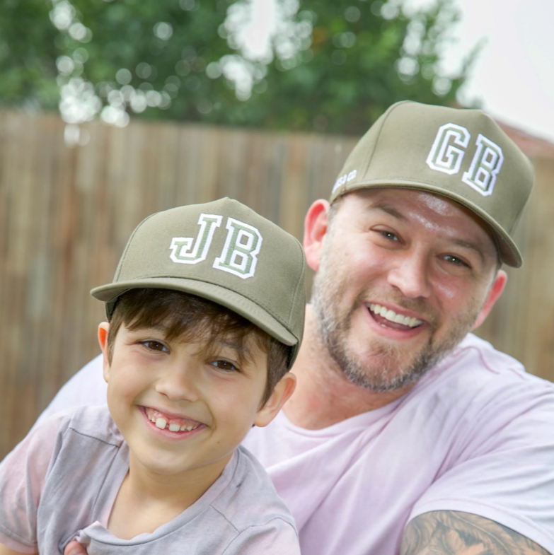 Cubs & Co - PERSONALISED OLIVE W/ INITIALS | ATHLETIC BLACK PRINT