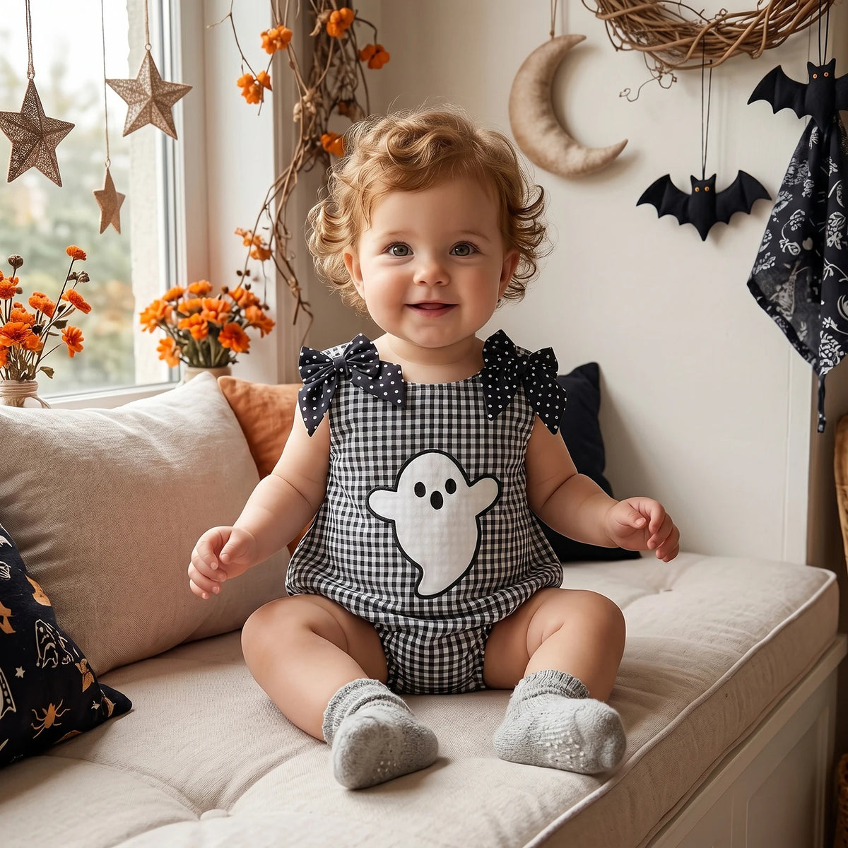 Gingham Ghost Romper