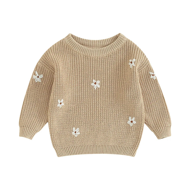 Floral Knit Jumper | Sand