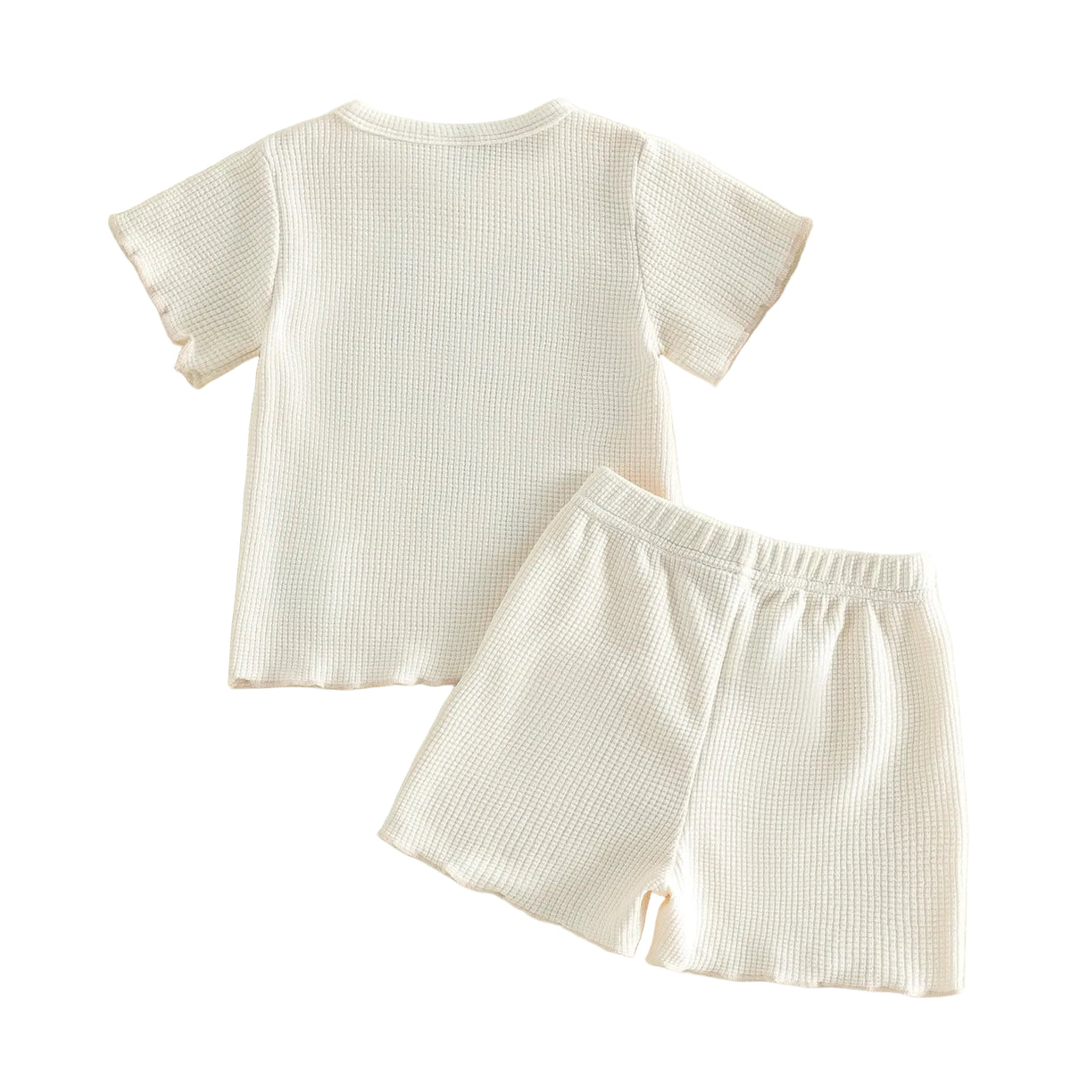 Mama's Girl Waffle Bow Set | Cream