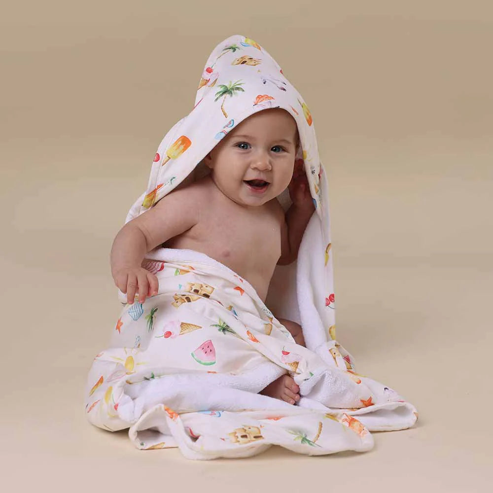Snuggle Hunny Kids - Organic Hooded Baby Towel | Beach Fun