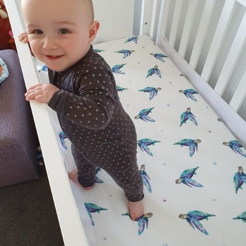 Anchor & Arrow - Cot Sheet | Sea Turtles