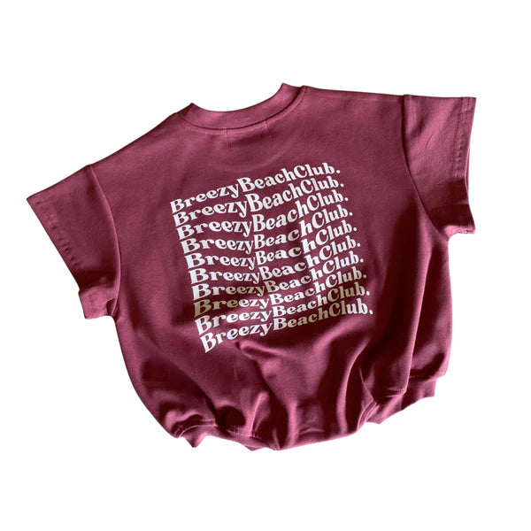 Breezy Co. - Breezy Beach Club Bubble Romper | Maroon