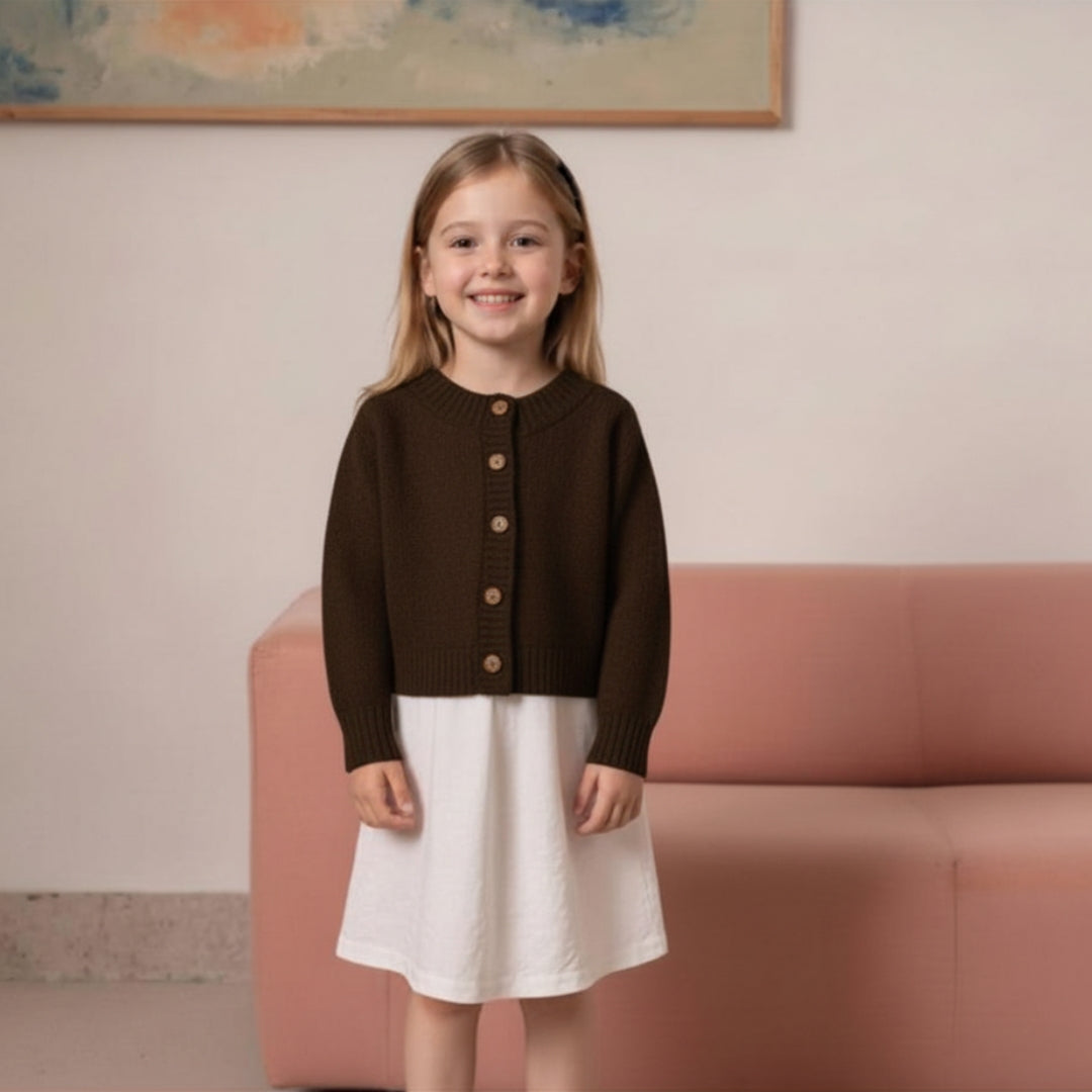 Basketweave Knit Cardigan | Cacao