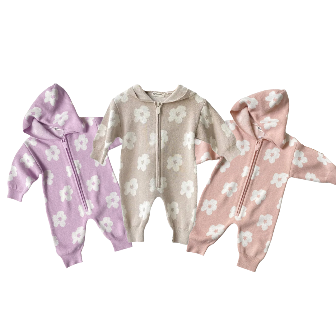 Pastel Hooded Zipper Romper | 3 Colours