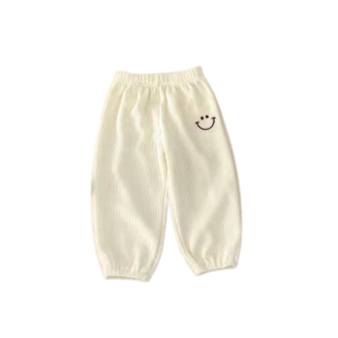 Happy Waffle Trackies | Cream