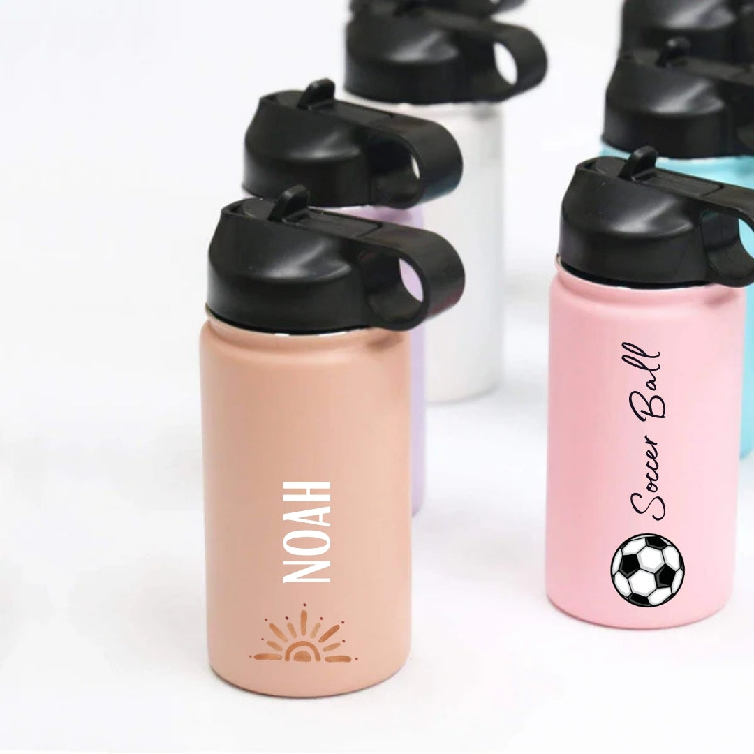 CMC GOLD - Personalised Small Stainless Steel Drink Bottle 350ml | Various Colours