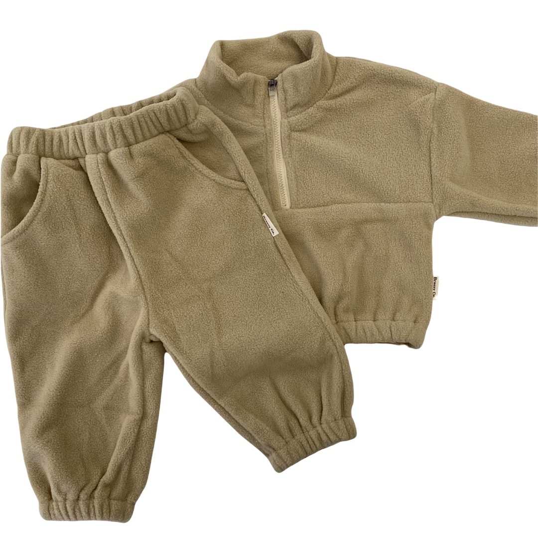 Breezy Co. - Fluffy Tracksuit Set | Latte