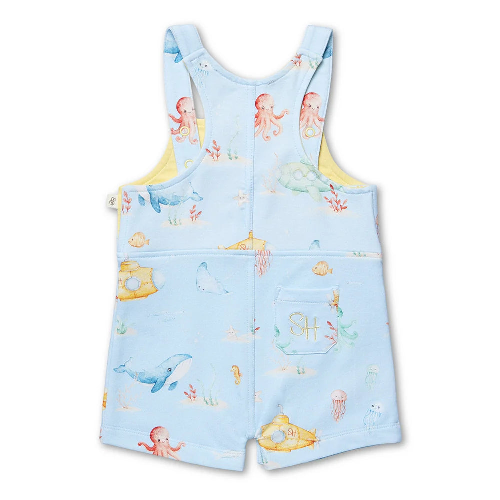 Snuggle Hunny Kids - Snuggle Overall Shorts | Blue Little Subs