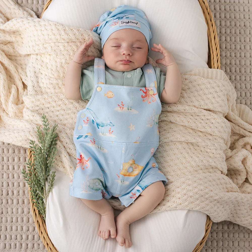 Snuggle Hunny Kids - Snuggle Overall Shorts | Blue Little Subs