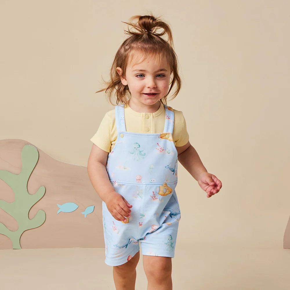 Snuggle Hunny Kids - Snuggle Overall Shorts | Blue Little Subs
