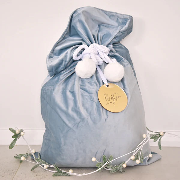 CMC Gold - Velvet Santa Sack & Personalised Tag | Various Colours (Pre-Order Nov)