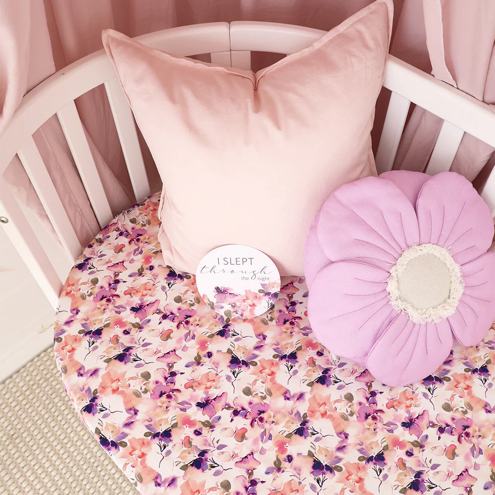 Snuggle Hunny Kids - Organic Fitted Cot Sheet | Blushing Beauty