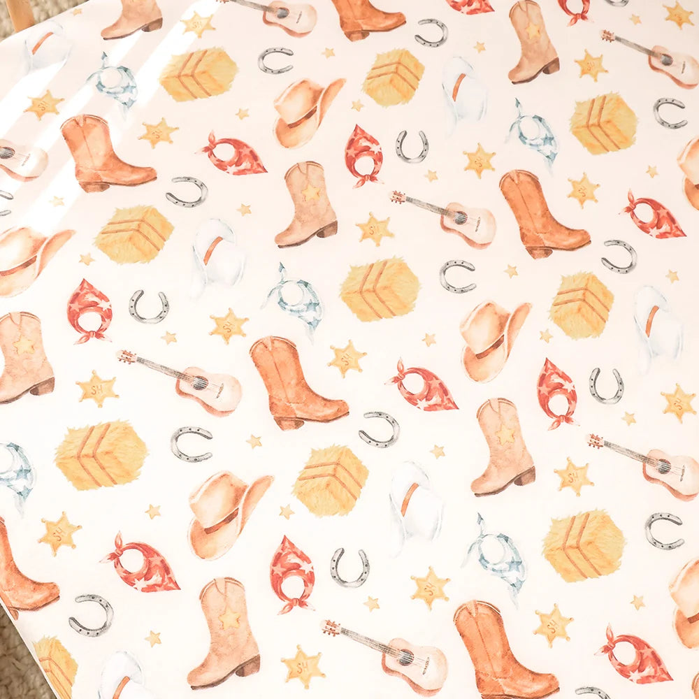 Snuggle Hunny Kids - Organic Fitted Cot Sheet | Cowboys