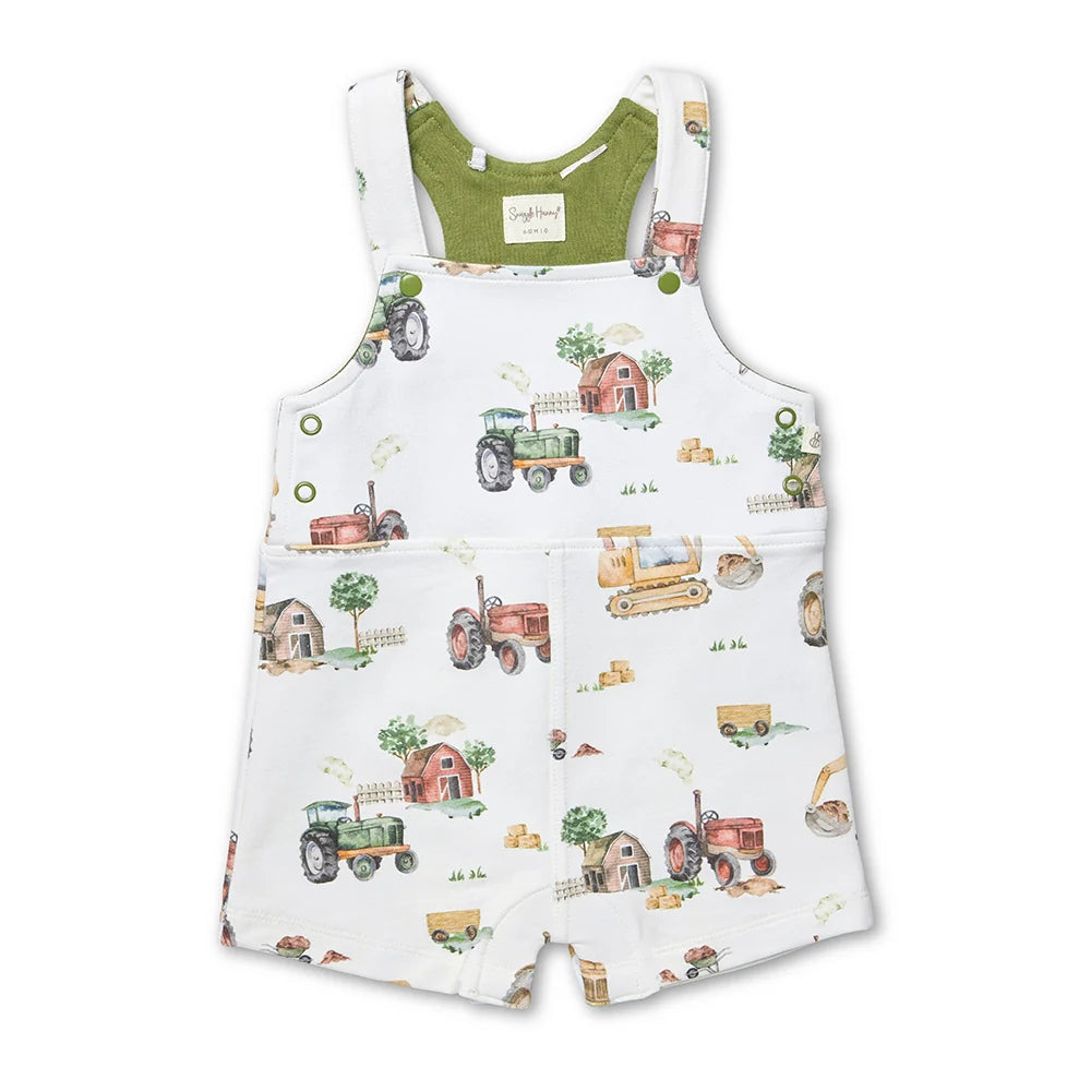 Snuggle Hunny Kids - Snuggle Overall Shorts | Diggers & Tractors