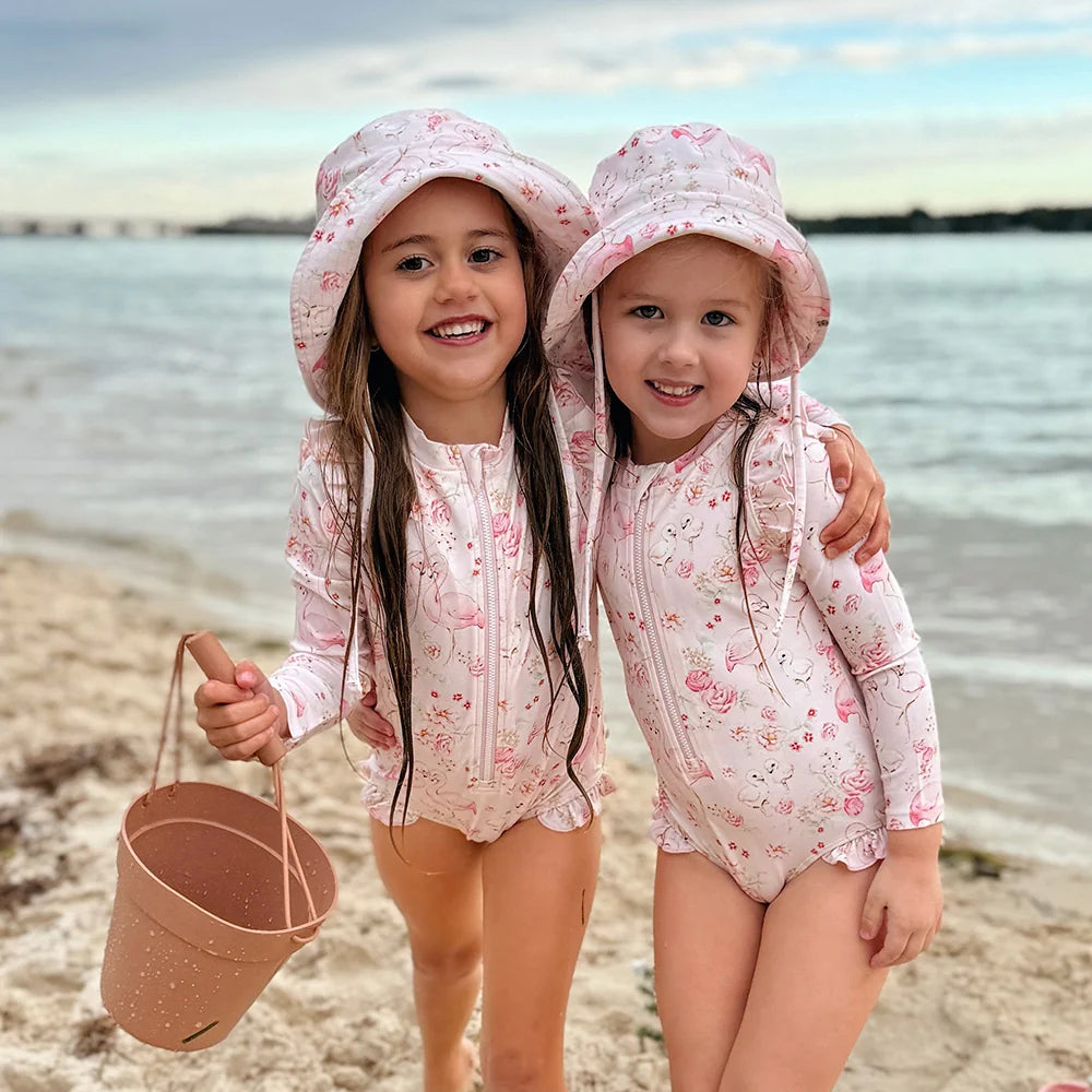 Snuggle Hunny Kids - Frill Swimsuit | Flamingos