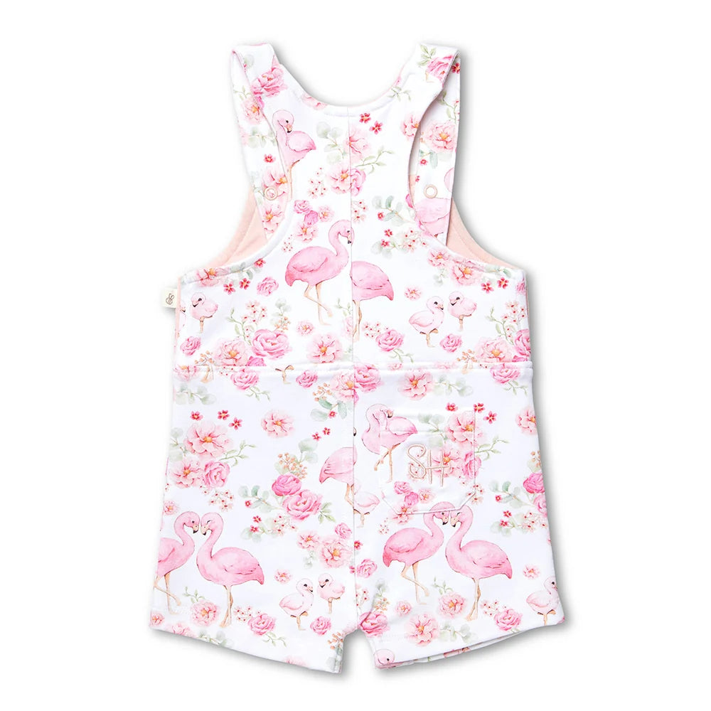 Snuggle Hunny Kids - Snuggle Overall Shorts | Flamingos
