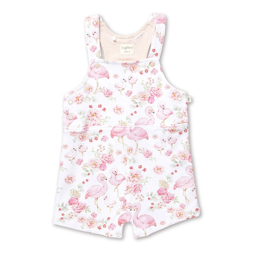 Snuggle Hunny Kids - Snuggle Overall Shorts | Flamingos