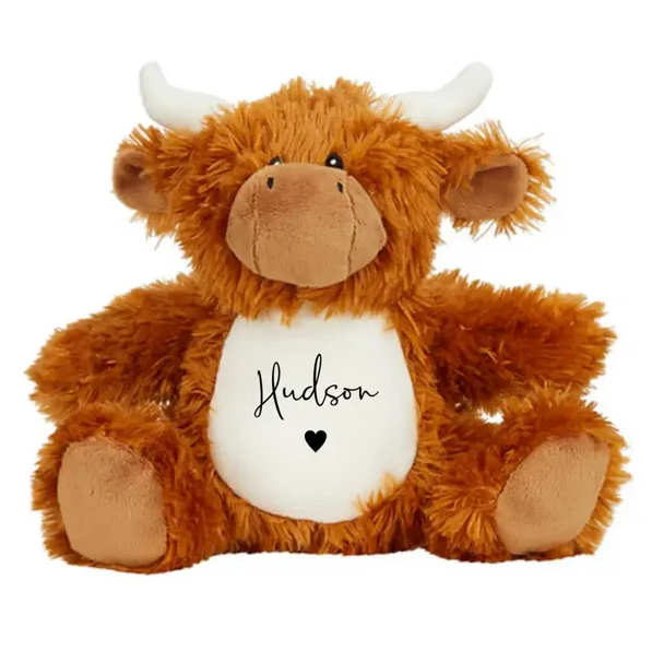 Timber Tinkers - Personalised Highland Cow Plush - Heart