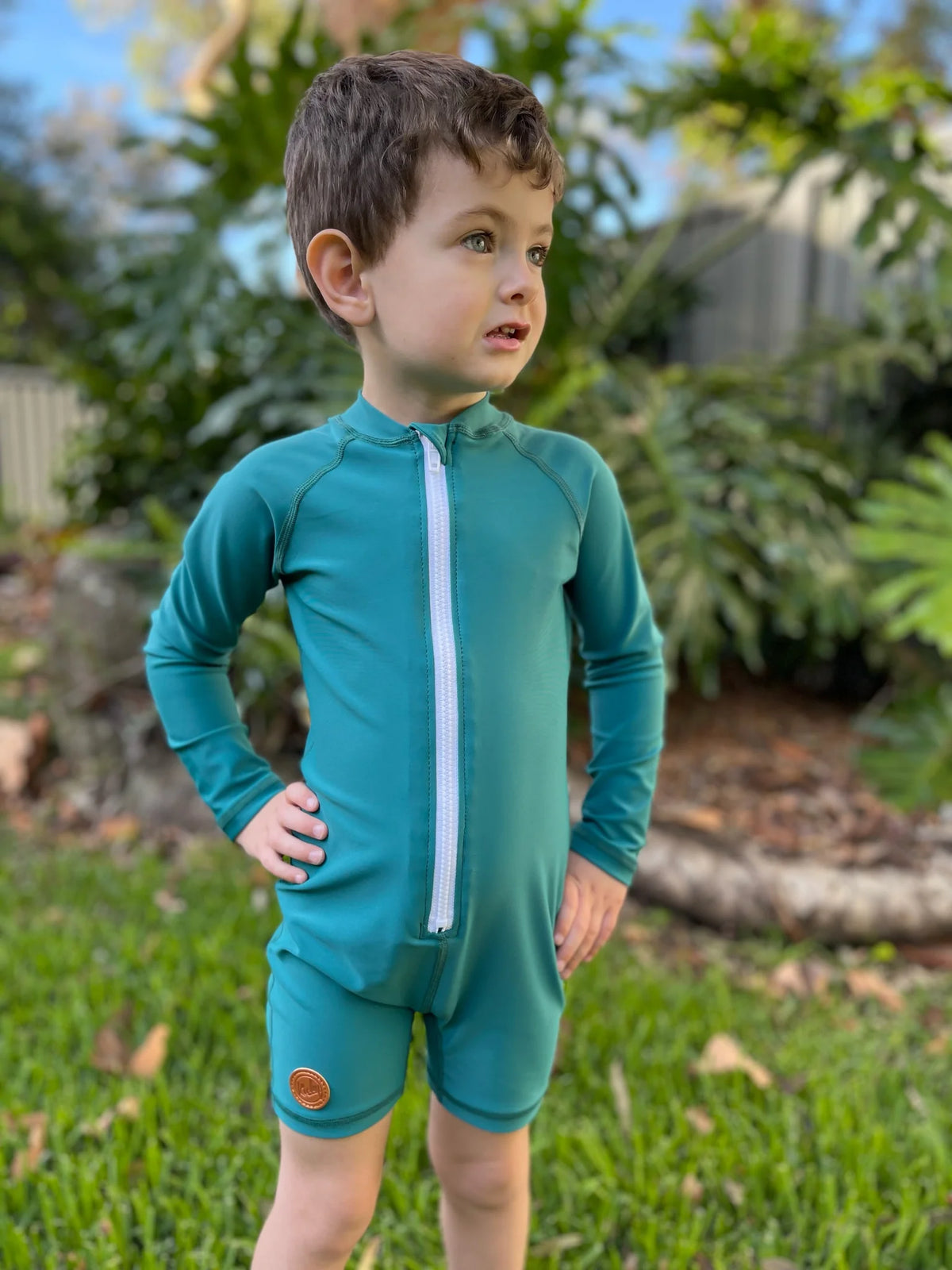 Kicky Swim - One Piece Rashguard Suit | Dark Teal