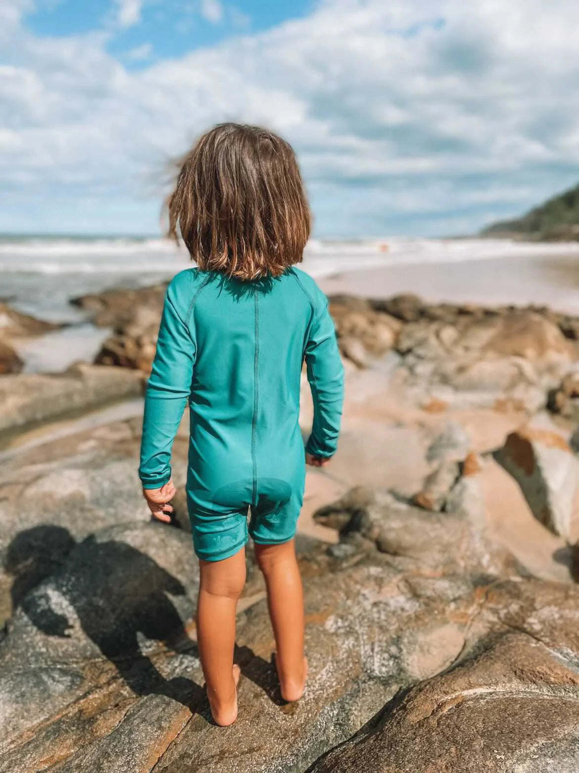 Kicky Swim - One Piece Rashguard Suit | Dark Teal