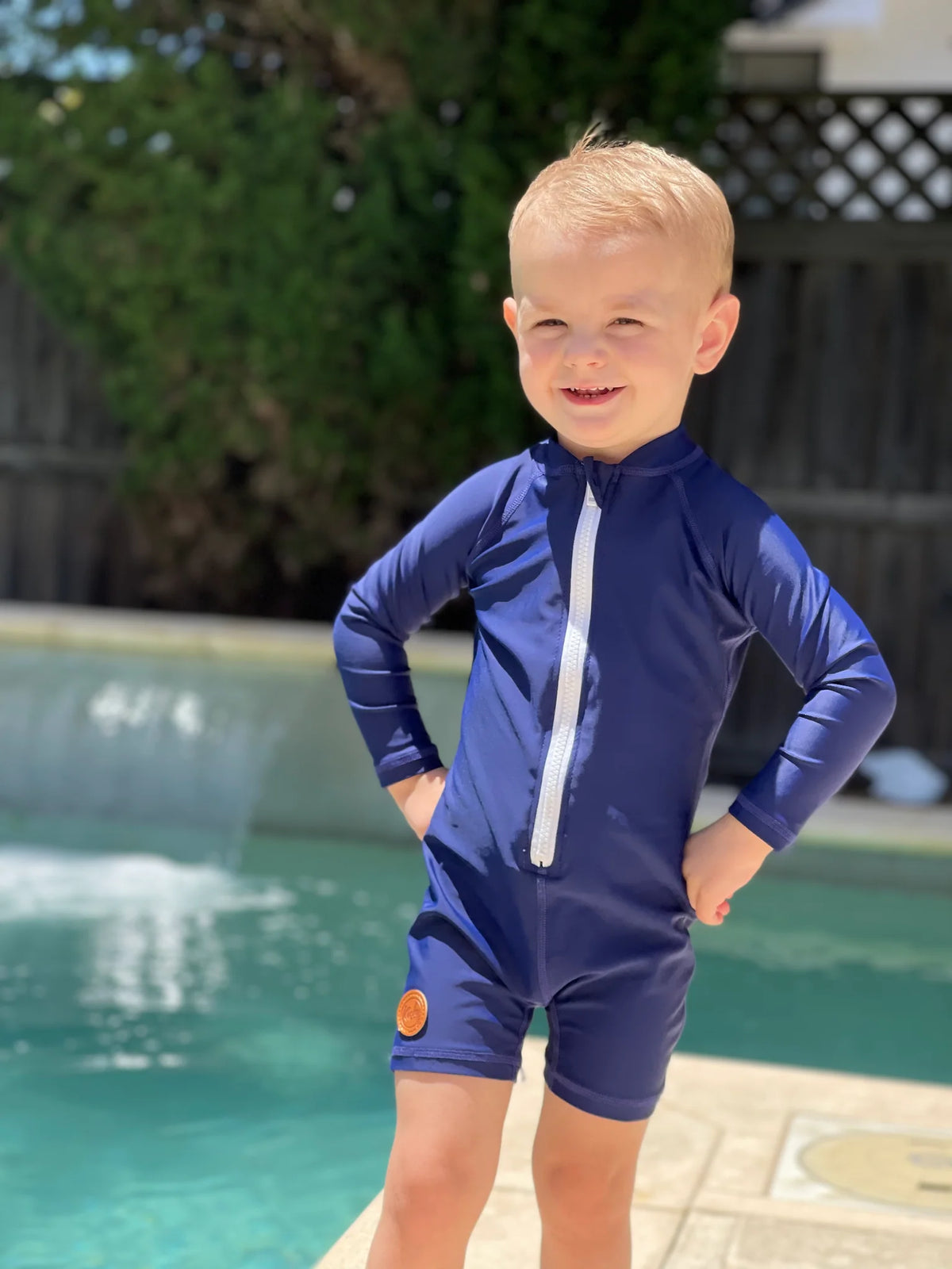 Kicky Swim - One Piece Rashguard Suit | Navy Blue
