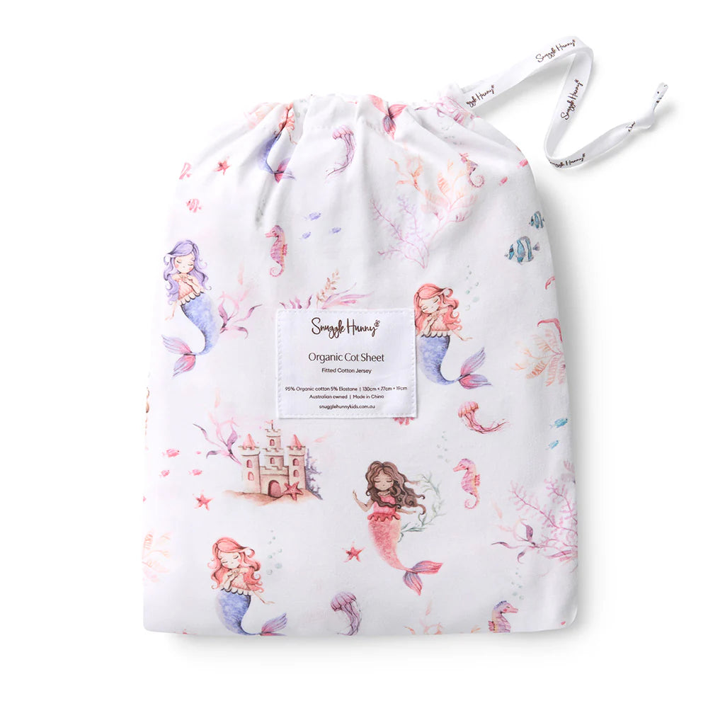 Snuggle Hunny Kids - Organic Fitted Cot Sheet | Mermaid