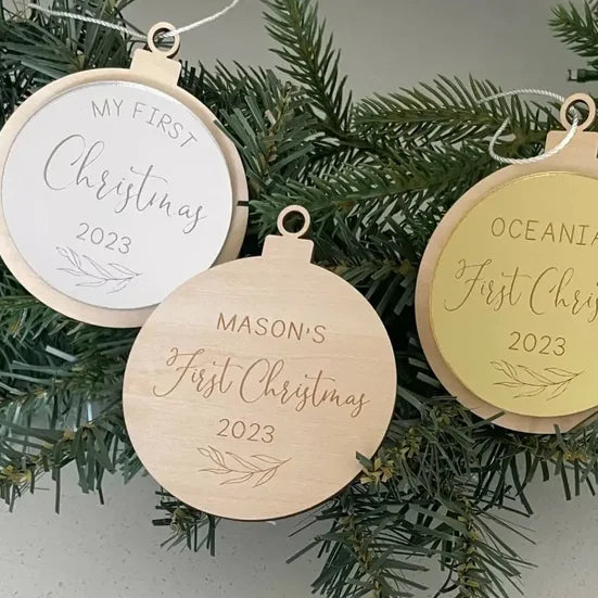 Timber Tinkers - Personalised My First Christmas 3D Ornament