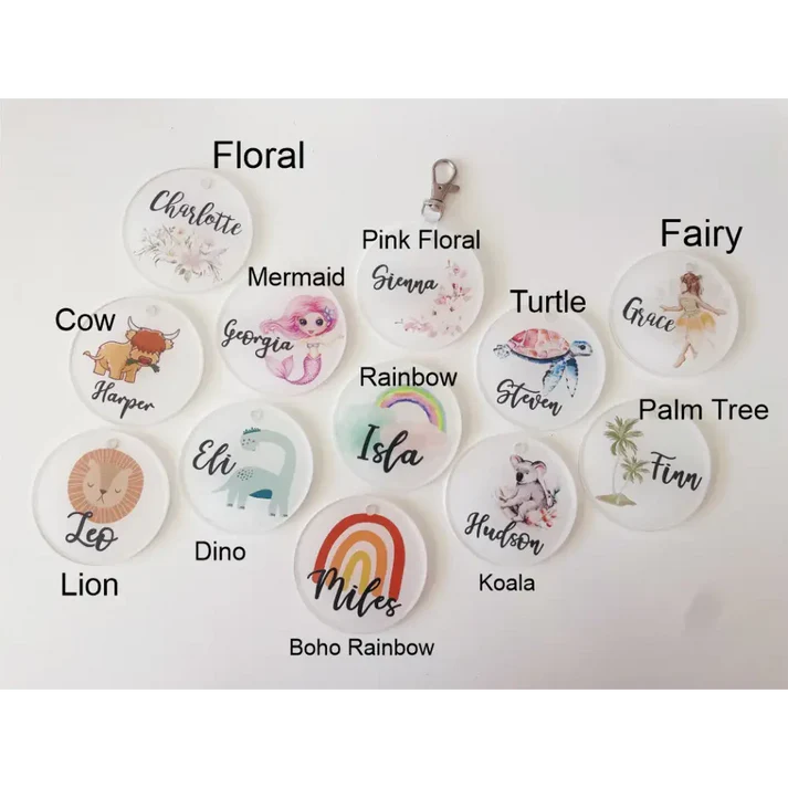 Timber Tinkers - Round Acrylic Bag Tag | Various Designs