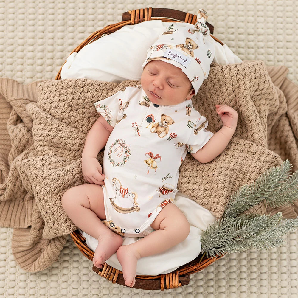 Snuggle Hunny Kids - Santa's Toy Shop Short Sleeve Organic Bodysuit