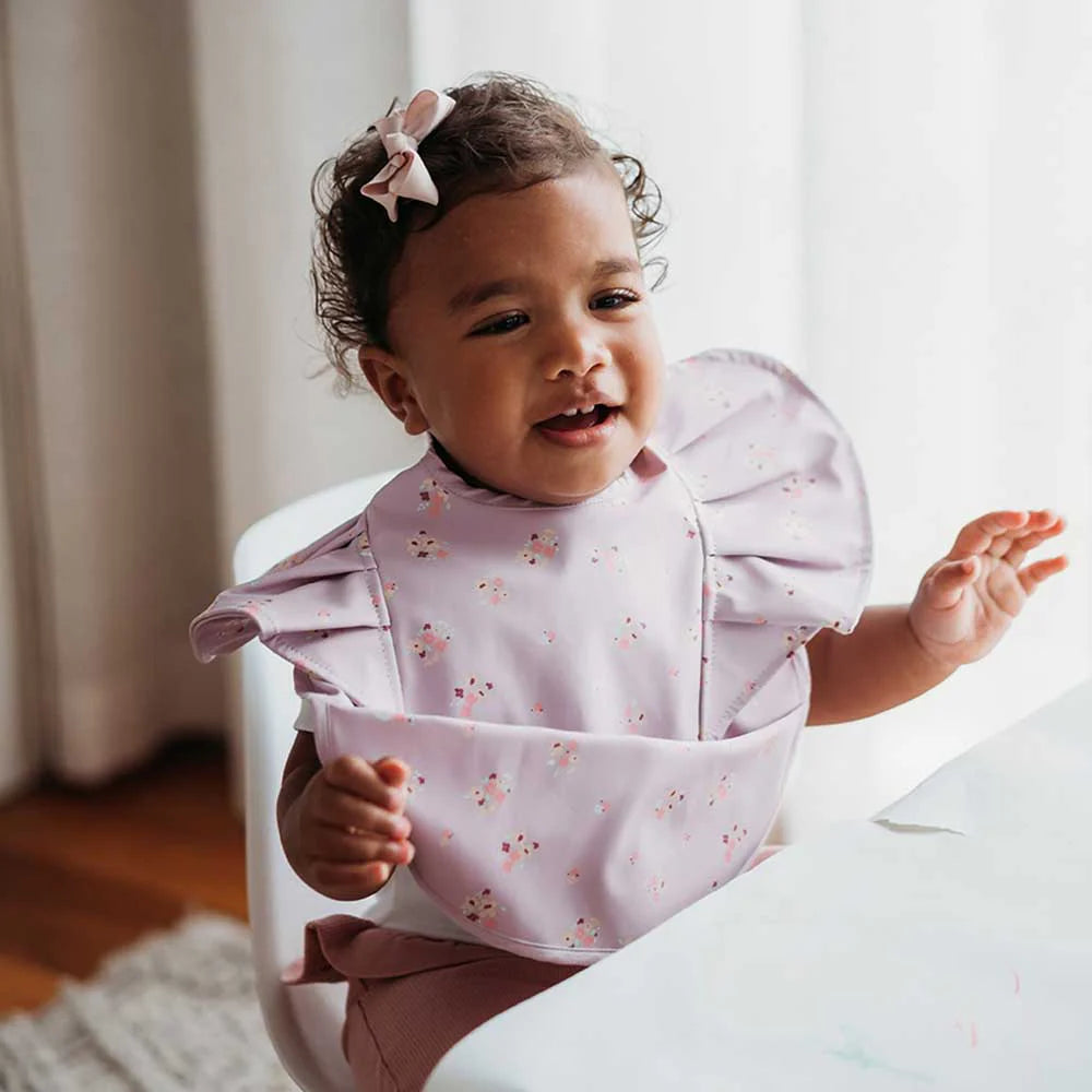 Snuggle Hunny Kids - Waterproof Frill Snuggle Bib | Lilac Bloom