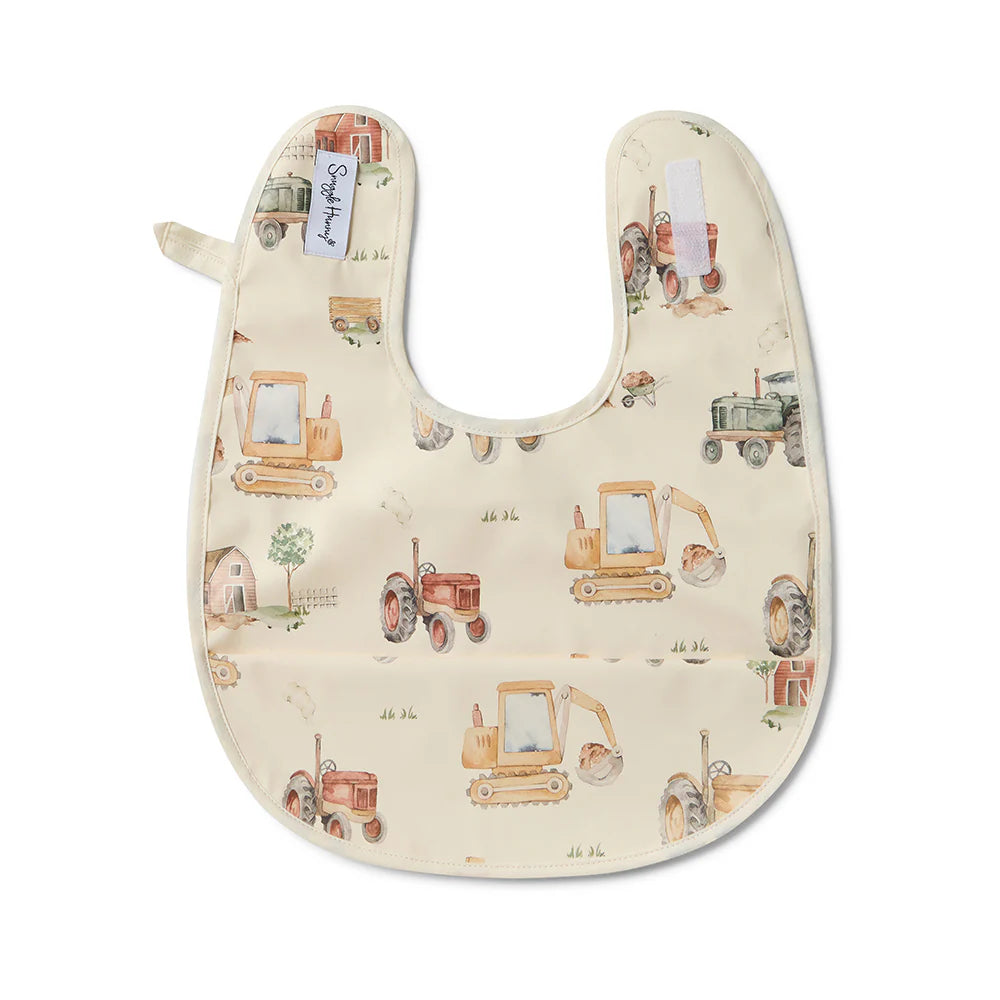 Snuggle Hunny Kids - Waterproof Snuggle Bib | Diggers & Tractors