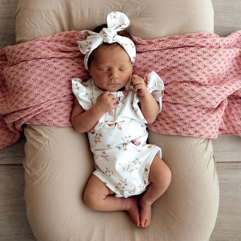 Snuggle Hunny Kids - Short Sleeve Organic Bodysuit | Butterfly
