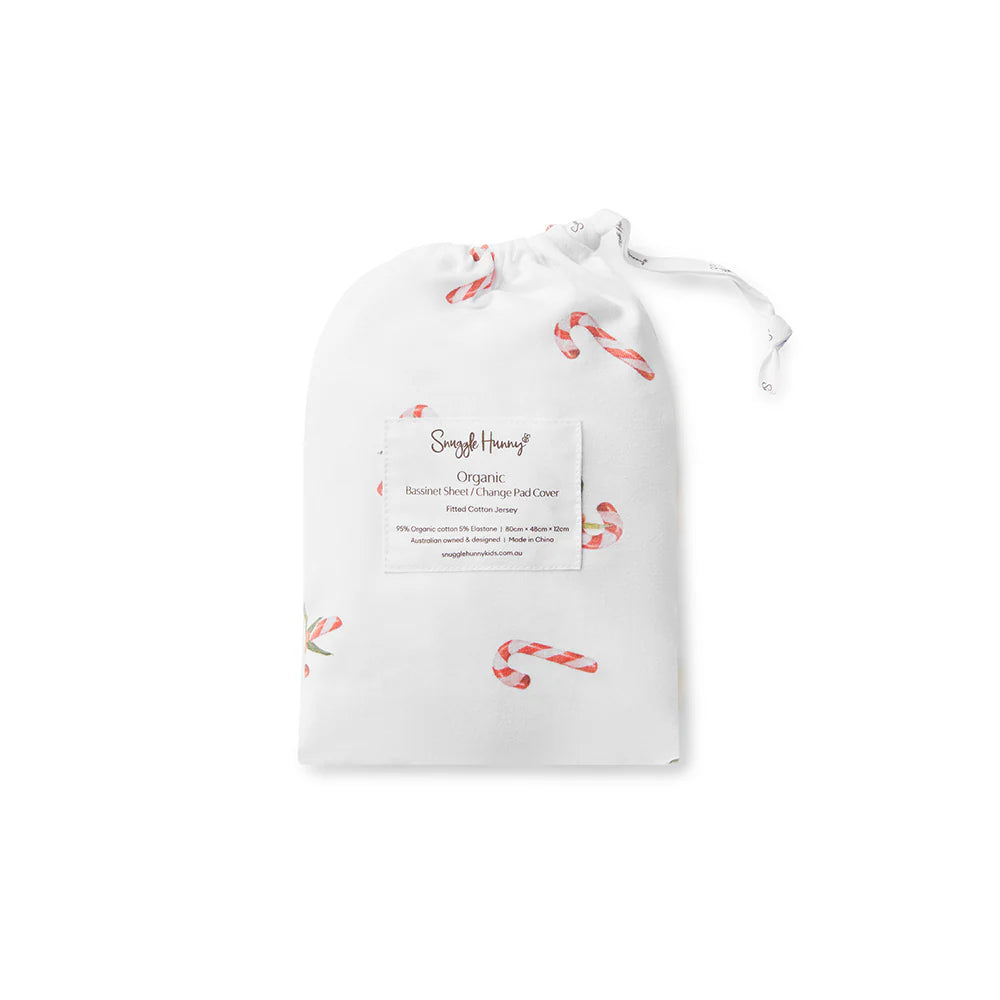 Snuggle Hunny Kids Candy Cane Organic Bassinet Sheet Change Pad Cove My Little Wardrobe