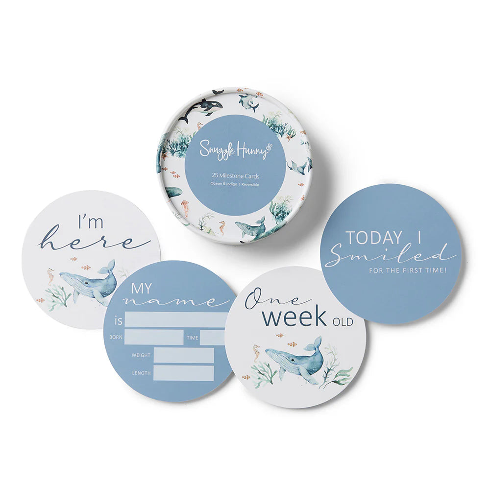 Snuggle Hunny Kids - Reversible Milestone Cards | Ocean & Indigo