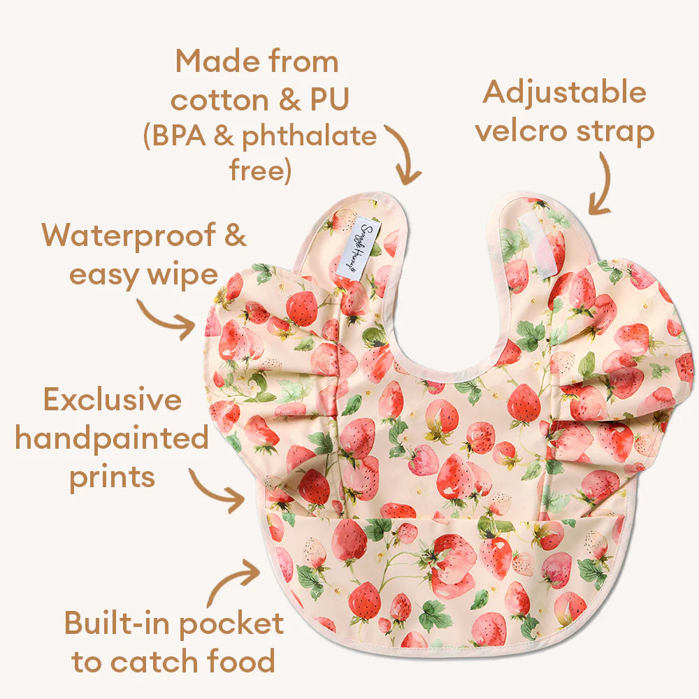 Snuggle Hunny Kids - Waterproof Frill Snuggle Bib | Strawberry