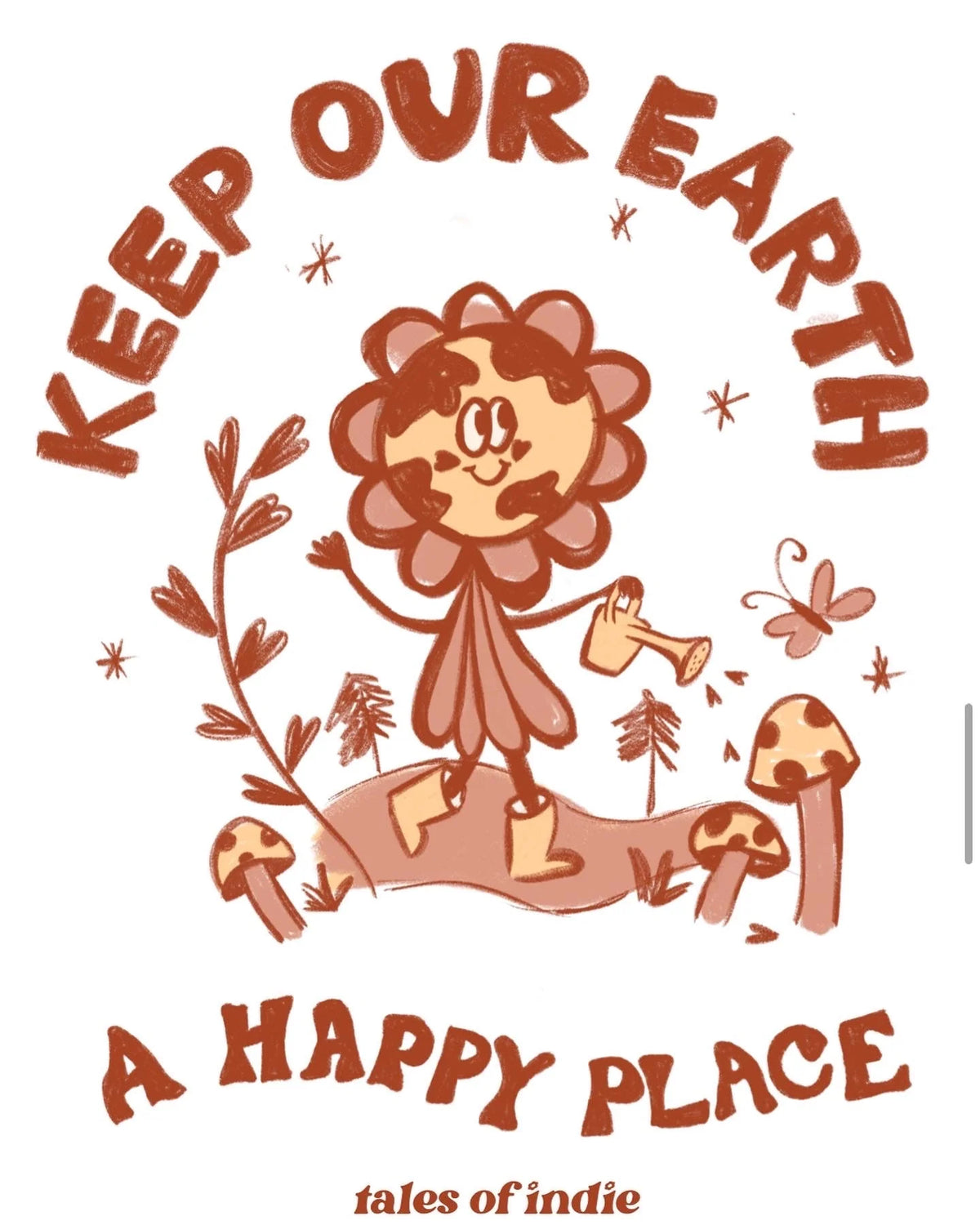 Tales Of The Sun - Keep Our Earth Happy T-Shirt | Whisper White