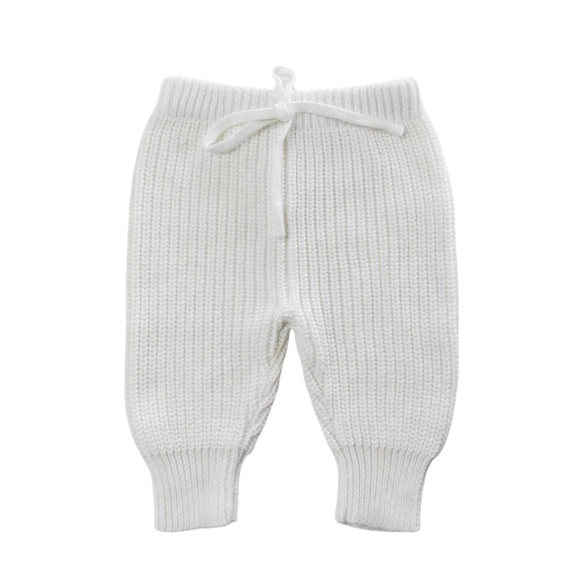 Bare Bebé - Chunky Knit Pants | Daisy White