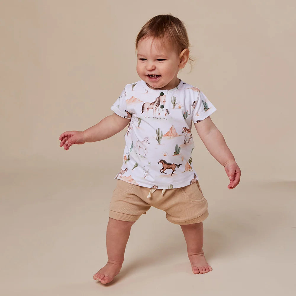 Snuggle Hunny Kids - Short Sleeve Organic Top | Wild Horses