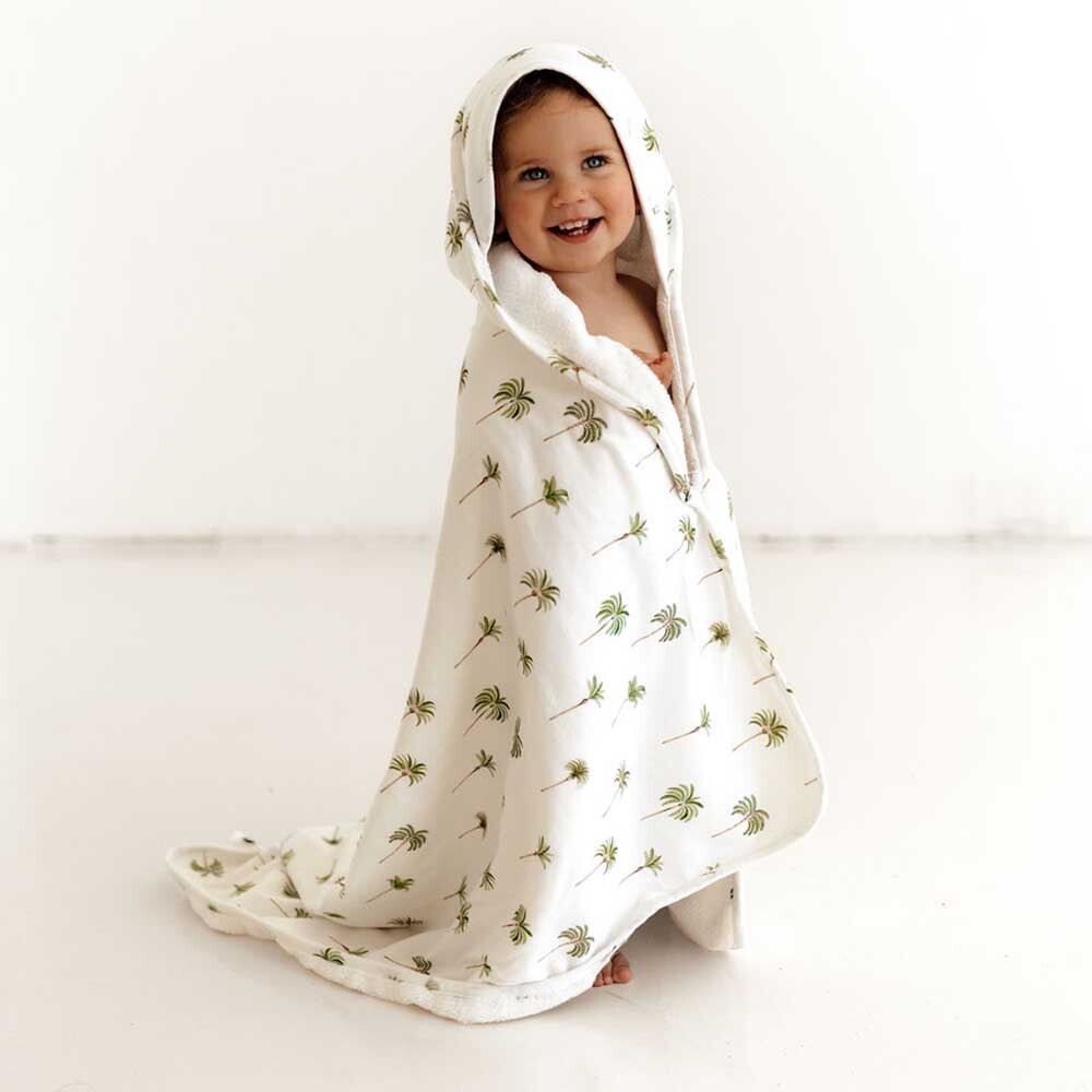 Snuggle Hunny Kids - Green Palm Organic Hooded Baby Towel