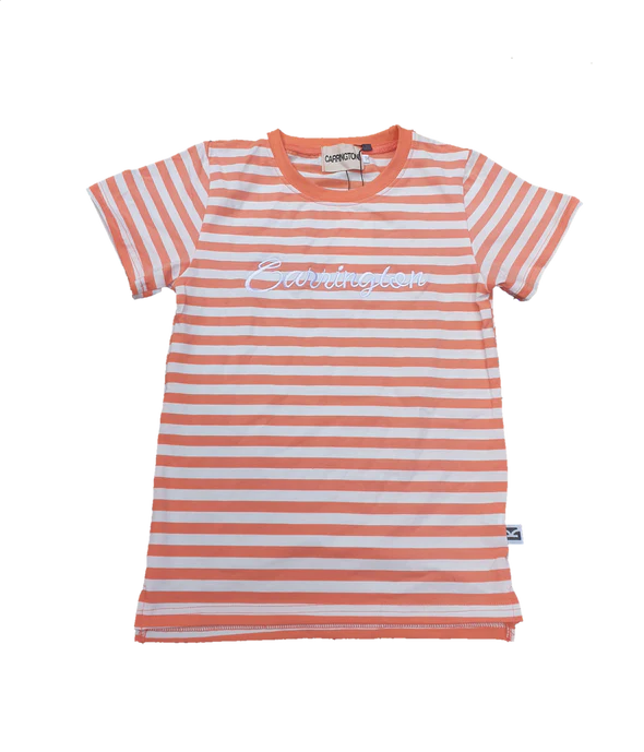 Carrington Kids - Stripe White and Orange Tee