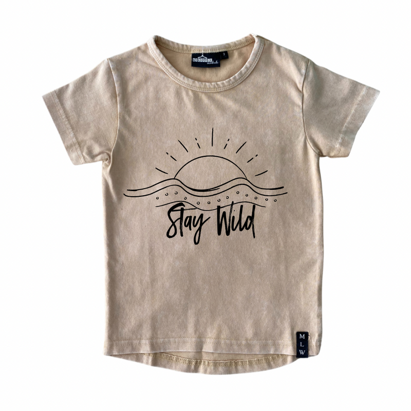 MLW By Design - Stay Wild Stonewash Tee | Black or Sand